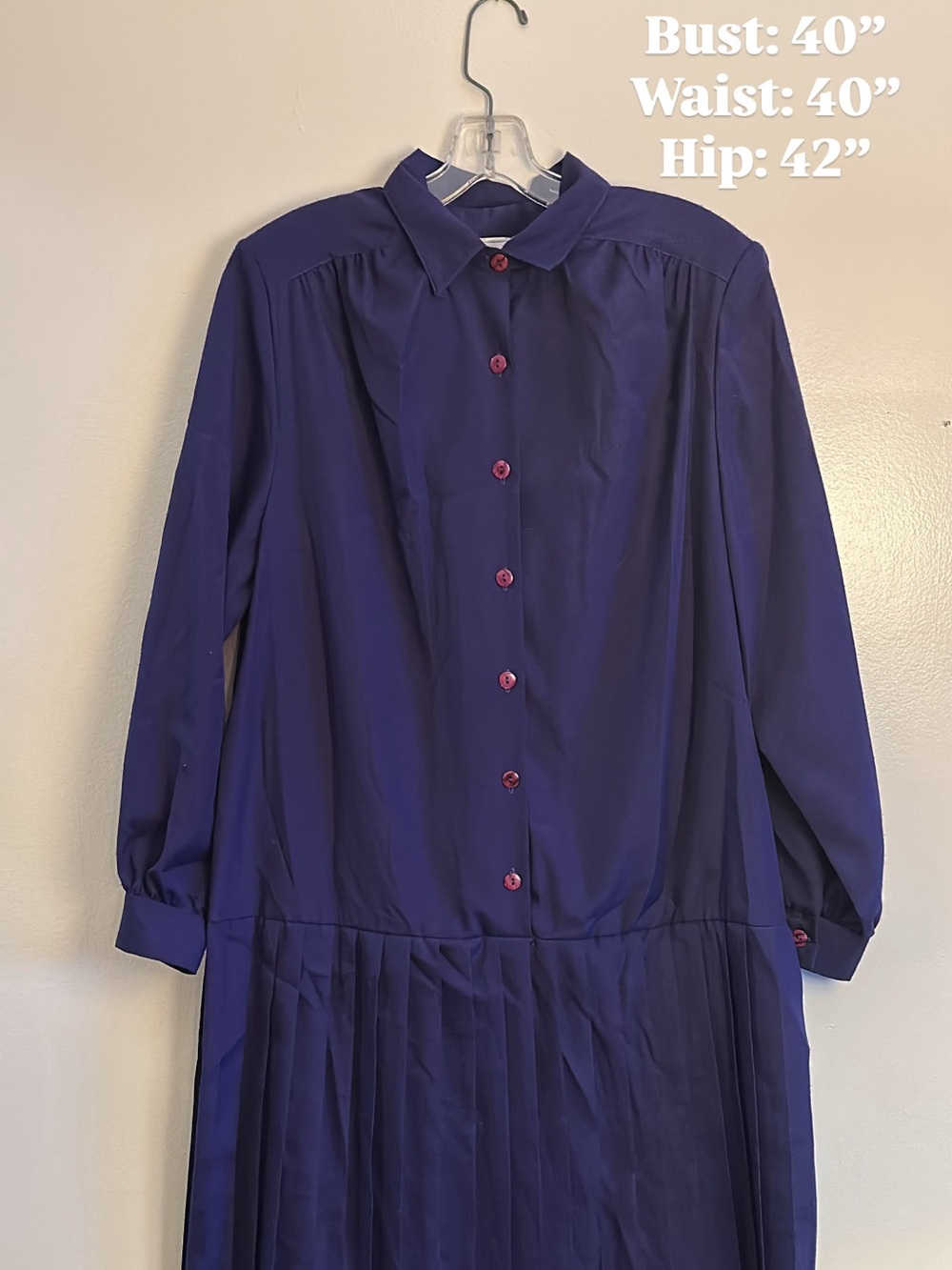 Vintage Leo-Danal Pleated Shirt Dress w/ Belt
